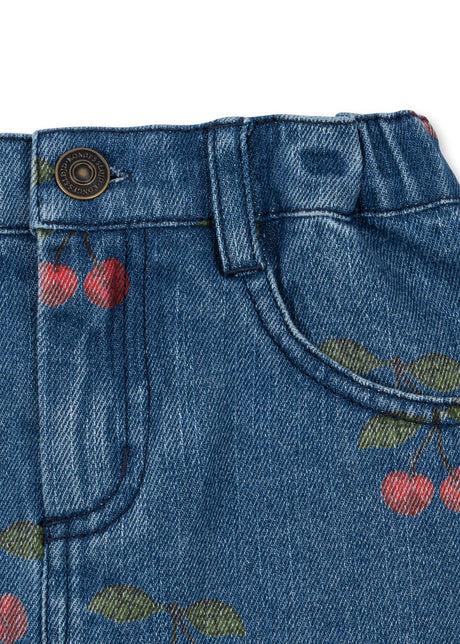 Konges Sløjd Rock Magot "Ma Grande Cerise"  – Kinder Denim Rock aus Bio-Baumwolle