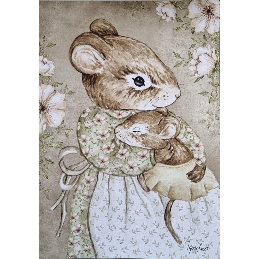 Kinderposter Mama Maus Maedchen - A4