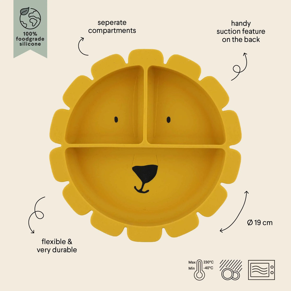 TRIXIE Silikon-Esslernteller mit Saugnapf - Mr. Lion - Nook' d' Mel - Kinder Concept Store