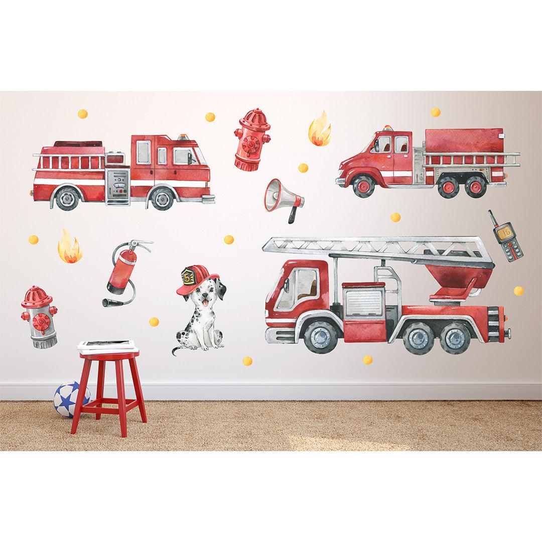 Wandtattoo Kinderzimmer - Feuerwehrauto