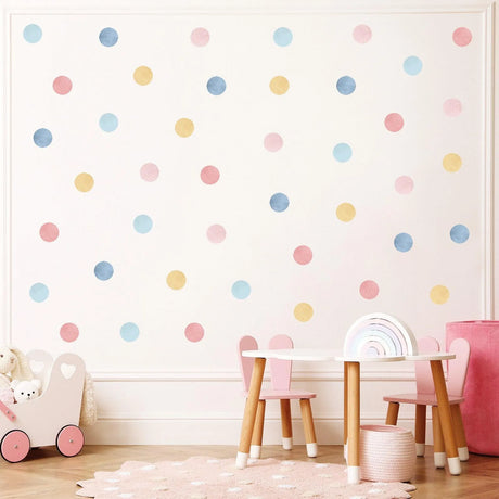 Wandtattoo Kinderzimmer - Punkte Pink / Blau 50 Stk