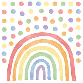 Wandtattoo Kinderzimmer Regenbogen und bunte Punkte auf weißem Hintergrund