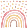 Wandtattoo Kinderzimmer - Regenbogen mit Punkte Pink