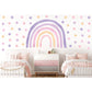 Wandtattoo Kinderzimmer - Regenbogen mit Punkte Lila