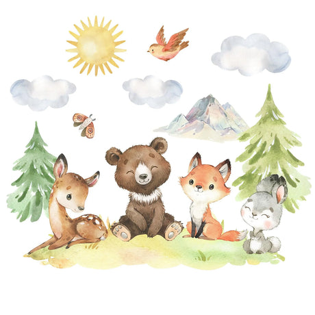 Wandtattoo Kinderzimmer - Waldtierbabys