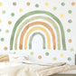 Wandtattoo Kinderzimmer - Regenbogen mit Punkte Grün