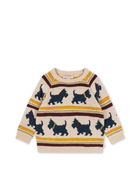 Konges Sløjd Belou Strickpullover für Kinder „Piccolo Scottie“ – Vorderansicht