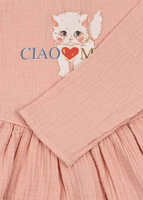 Konges Sløjd Coco Miao Kleid Evening Sand – Musselinstoff und Knöpfe