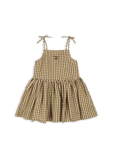 Konges Sløjd Kim Isotta Kleid Avocado Check – Vorderansicht