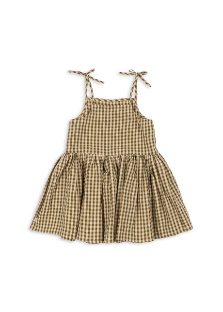 Konges Sløjd Kim Isotta Kleid Avocado Check – Rückansicht