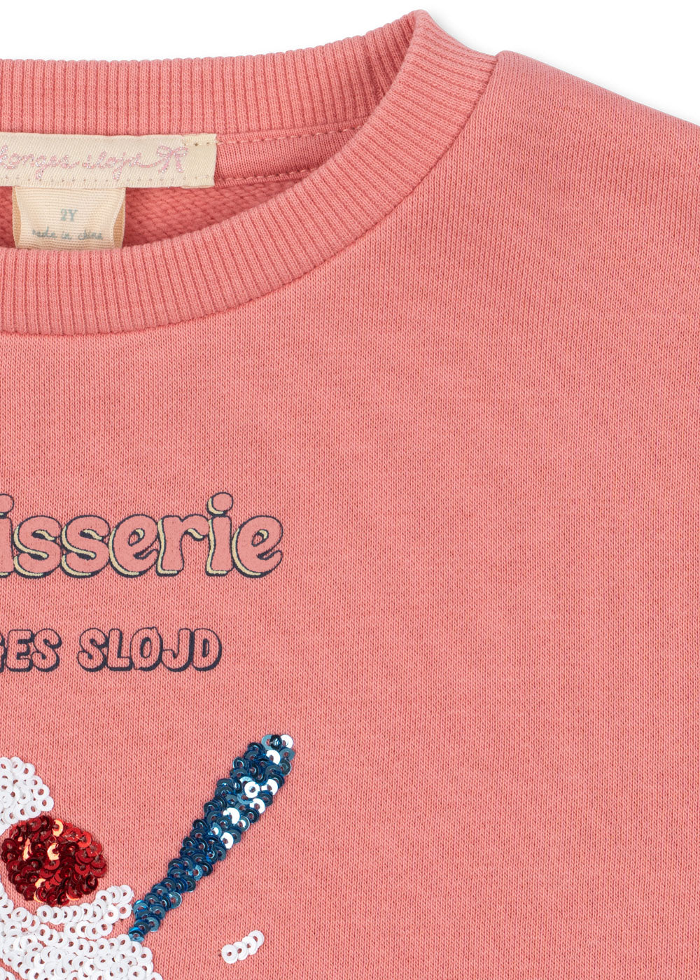 Konges Sløjd Lou Pailletten-Sweatshirt „Peach Blossom“ – Produktansicht 3