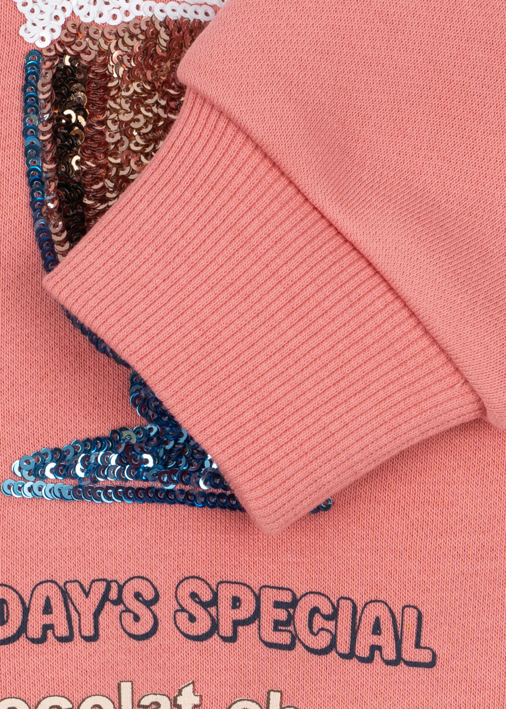 Konges Sløjd Lou Pailletten-Sweatshirt „Peach Blossom“ – Produktansicht 5