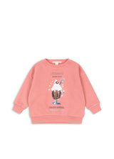 Konges Sløjd Lou Pailletten-Sweatshirt für Kinder „Peach Blossom“ – Vorderansicht