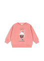 Konges Sløjd Lou Pailletten-Sweatshirt für Kinder „Peach Blossom“ – Vorderansicht