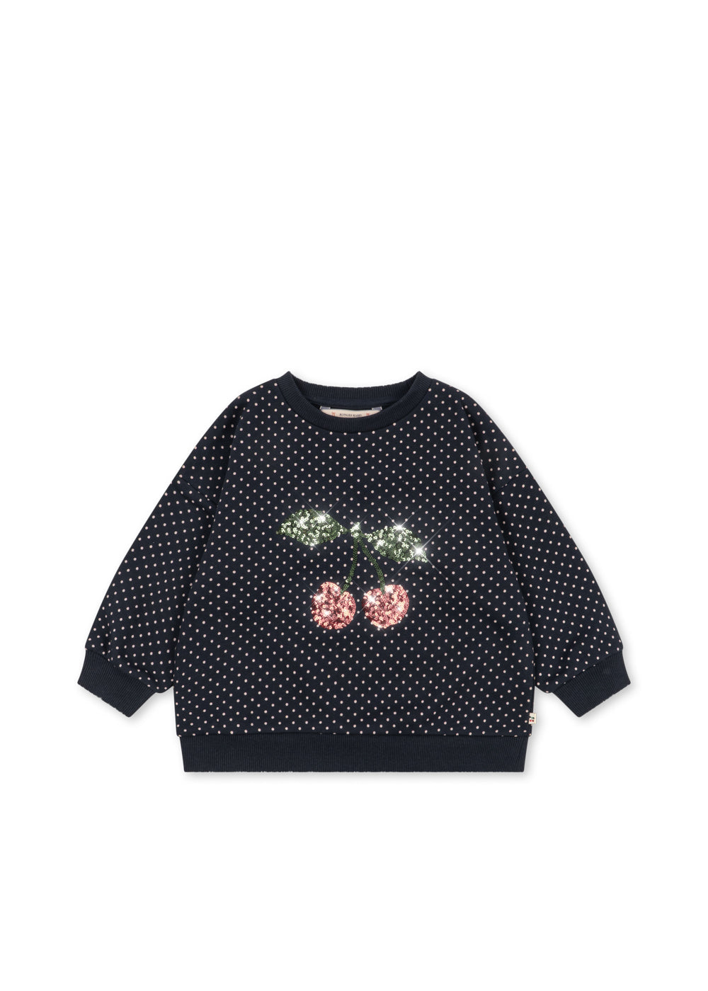 Konges Sløjd Lou Punkte-Pailletten-Sweatshirt für Kinder „Dot Tout Petite“ – Vorderansicht