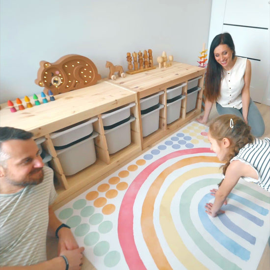 Wandtattoo Kinderzimmer - Regenbogen mit Punkte Classic