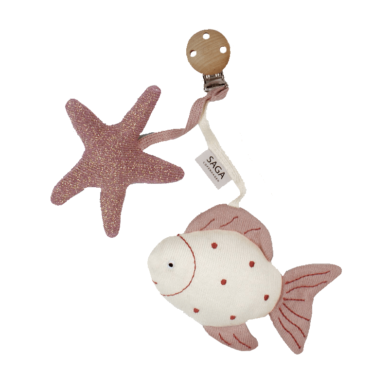 Kinderwagenkette Fisch und Seestern – Njord - Pearl Blush - Nook' d' Mel