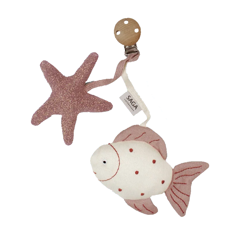 Kinderwagenkette Fisch und Seestern – Njord - Pearl Blush - Nook' d' Mel