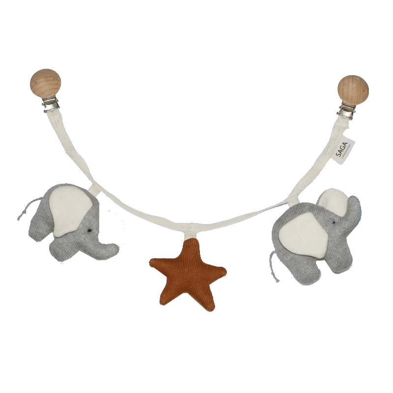 Kinderwagenkette Elefant – Pokka - / Grey-Almond - Nook' d' Mel