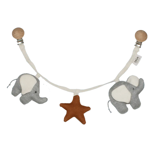 Kinderwagenkette Elefant – Pokka - / Grey-Almond - Nook' d' Mel