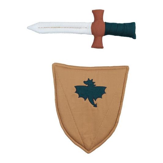 Fabelab Kostüm Ritter Schild und Schwert aus Bio-Baumwolle
