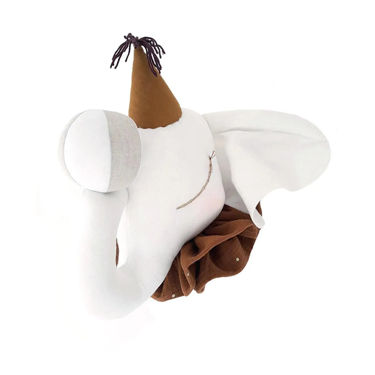 Love me Decoration Wanddeko Elefant mit Hut - Creme / Mustard