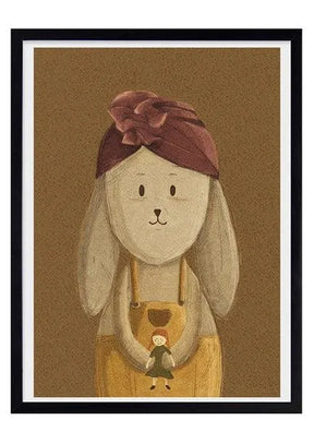 OliOli Vintage Poster Mädchen Hase - Nook d Mel